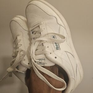 Reebok Kids White and Green Sneakers